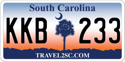 SC license plate KKB233