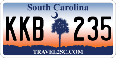 SC license plate KKB235