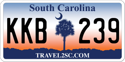 SC license plate KKB239