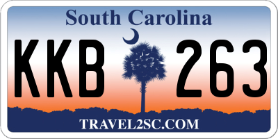 SC license plate KKB263
