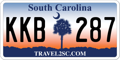SC license plate KKB287