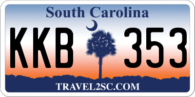 SC license plate KKB353