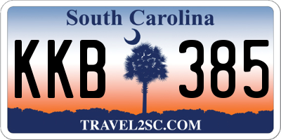SC license plate KKB385