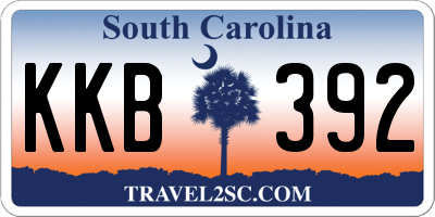 SC license plate KKB392