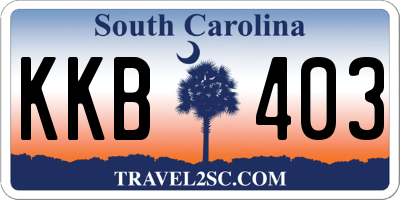 SC license plate KKB403