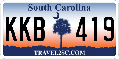 SC license plate KKB419