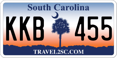 SC license plate KKB455
