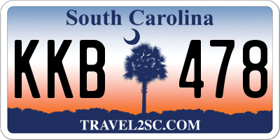 SC license plate KKB478