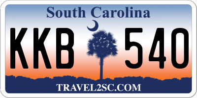 SC license plate KKB540