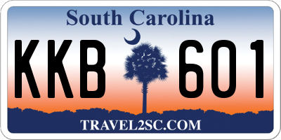 SC license plate KKB601