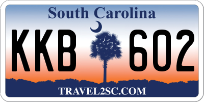 SC license plate KKB602