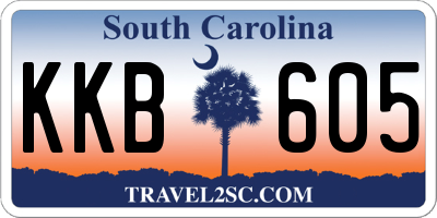 SC license plate KKB605
