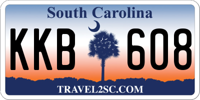 SC license plate KKB608