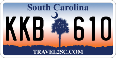 SC license plate KKB610