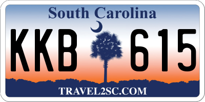 SC license plate KKB615