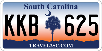 SC license plate KKB625
