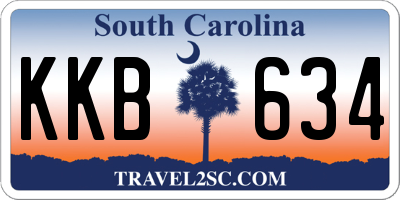 SC license plate KKB634