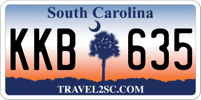 SC license plate KKB635