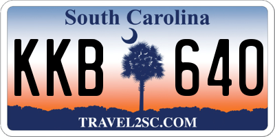 SC license plate KKB640