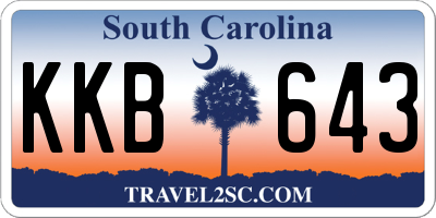 SC license plate KKB643