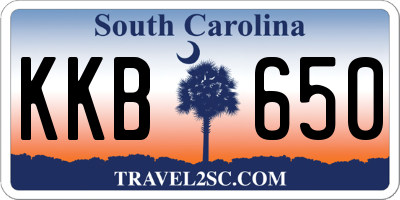 SC license plate KKB650