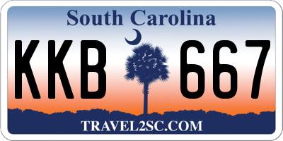 SC license plate KKB667