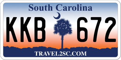 SC license plate KKB672