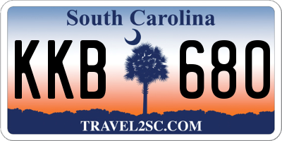 SC license plate KKB680