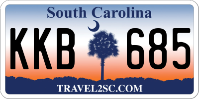 SC license plate KKB685