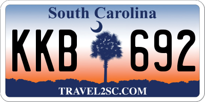 SC license plate KKB692