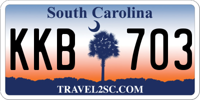 SC license plate KKB703