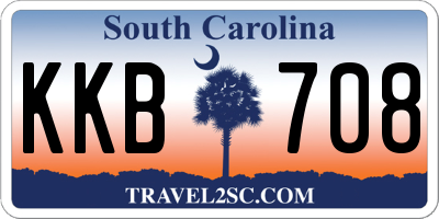 SC license plate KKB708