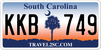 SC license plate KKB749