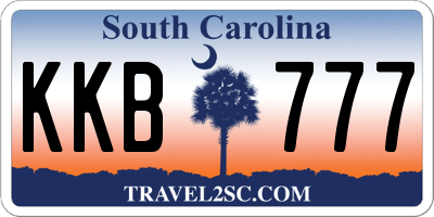 SC license plate KKB777