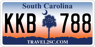 SC license plate KKB788
