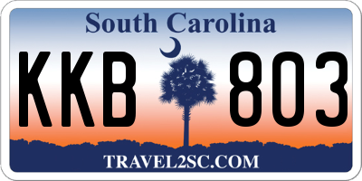 SC license plate KKB803