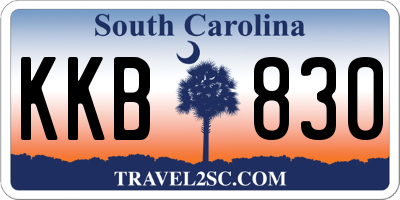SC license plate KKB830
