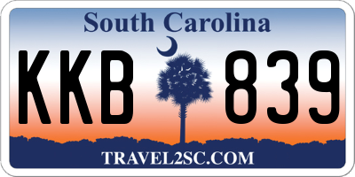 SC license plate KKB839