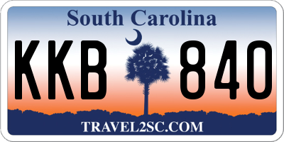 SC license plate KKB840