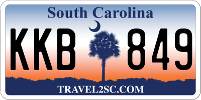 SC license plate KKB849