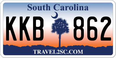 SC license plate KKB862