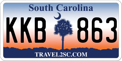 SC license plate KKB863