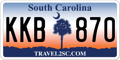 SC license plate KKB870