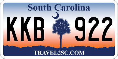 SC license plate KKB922