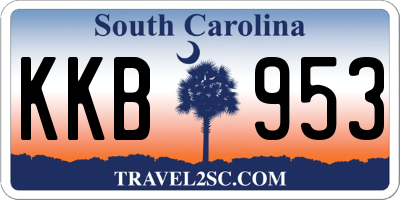 SC license plate KKB953