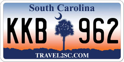 SC license plate KKB962
