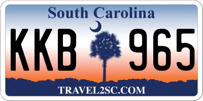 SC license plate KKB965