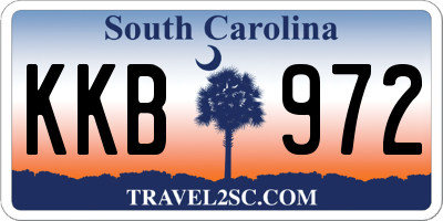 SC license plate KKB972