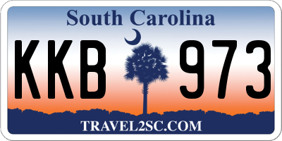 SC license plate KKB973