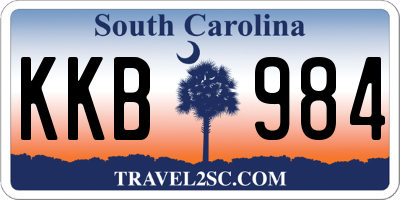 SC license plate KKB984